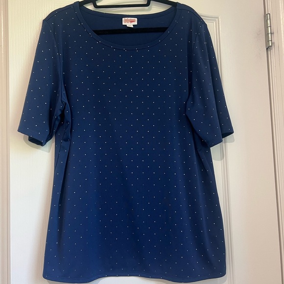 Lularoe navy metallic stud shirt 3xl - Picture 1 of 4